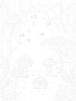 Coral Mushroom Grove with Fish and Jellyfish