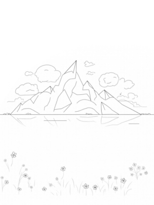 Triangular Mountains and Kites in a Calm Lake