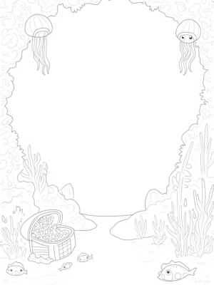 Underwater Garden with Colorful Fish and Jellyfish