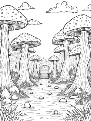 Oversized Mushrooms and a Magical Forest Path