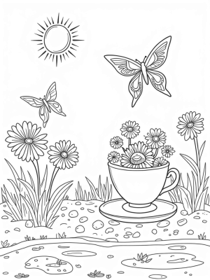 Oversized Flowers and Giant Teacup Planter