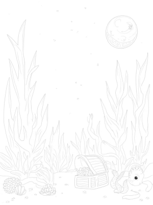 Underwater Garden with Kelp, Fish, and a Curious Octopus