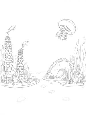 Underwater City of Dolphins and Jellyfish