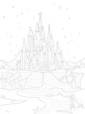 Majestic Ice Castle with Frozen Waterfall