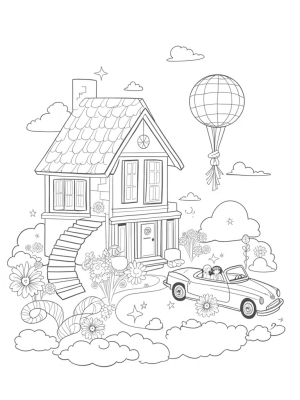 Dream House in Cotton Candy Clouds