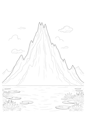 Dragon Mountain Overlooking a Tranquil Lake