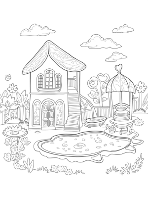Dreamhouse with Rainbow Staircase and Giant Lipstick Fountain