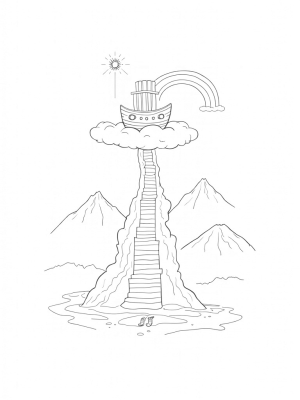 Towering Staircase to the Ark in the Clouds