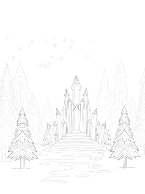 Magical Ice Palace with Crystalline Throne