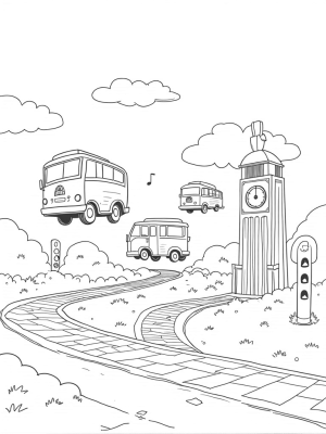 Floating Buses and Fruit Traffic Lights in a Rainbow City