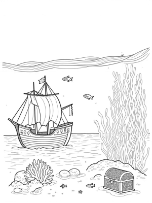 Sunken Ship and Coral Reef Wonders