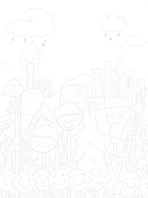Giant Vegetables in a Whimsical Farm Landscape