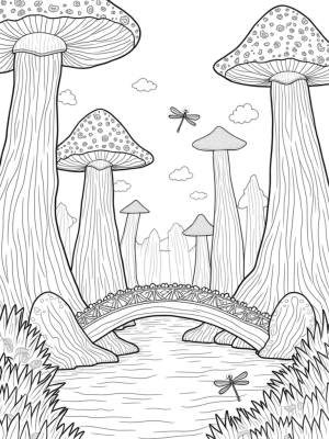Colossal Mushroom Forest with Floating Dragonfly Lanterns