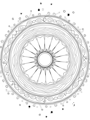 Giant Cosmic Mandala with Celestial Orbs