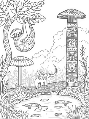 Jungle Parade with Sloth and Elephant