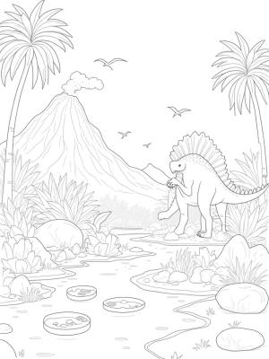 Stegosaurus in a Prehistoric Jungle