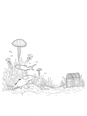 Underwater Carnival with Sharks and Jellyfish