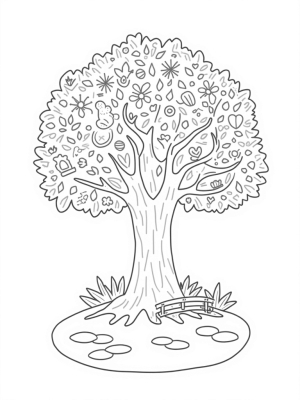 Seasons Tree with Winter, Spring, Summer, and Autumn Branches