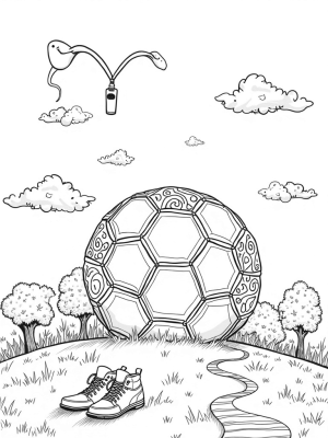 Giant Soccer Ball on a Grassy Hill