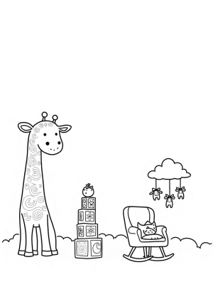 Oversized Toys and Soft Clouds in a Nursery Landscape