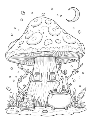Potion Laboratory Inside a Giant Mushroom