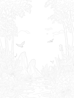 Prehistoric Jungle with Dinosaur Footprint