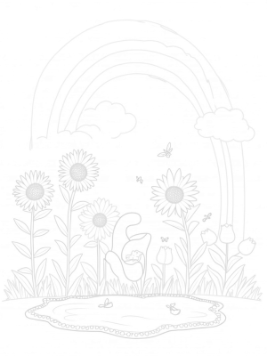 Oversized Blossoms and a Spiraling Rainbow