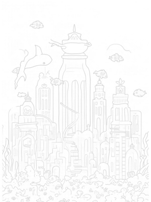 Underwater City of Shark Skyscrapers
