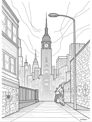 Skyscrapers and Spider Webs in the City