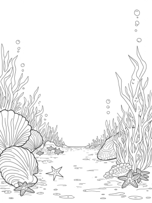 Vibrant Underwater Garden with Coral and Seashells