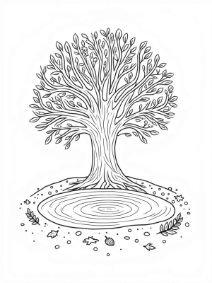 Swirling Tree Through the Seasons