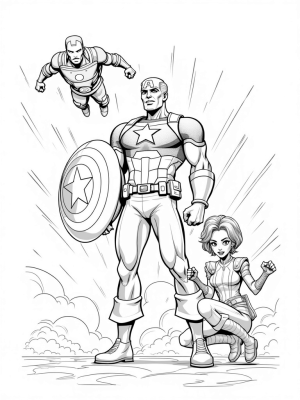 Avengers Assemble! Captain America, Iron Man, and Black Widow Unite