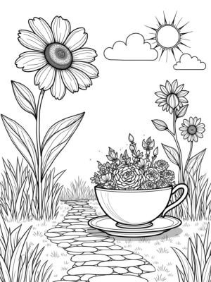 Oversized Daisies and a Giant Teacup Garden