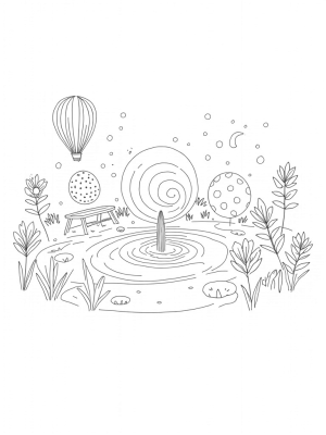 Oversized Circles in a Whimsical Garden