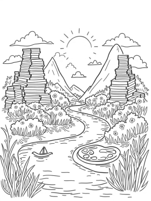 Rainbow Book Mountains and Ink River