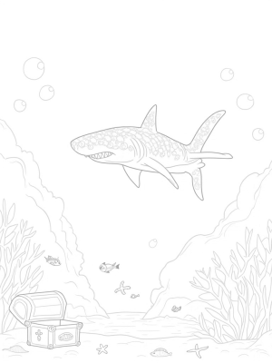 Coral Shark Swimming Through Kelp Forest