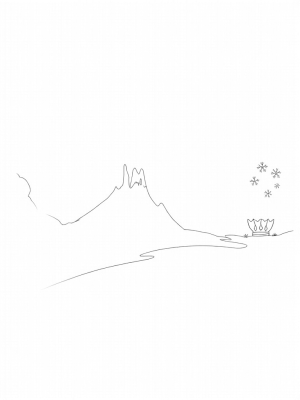 Frozen Landscape with Ice Sculptures and a Crystal Crown