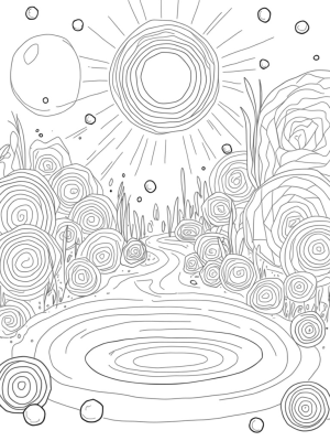 Swirling Circles in a Vibrant Garden