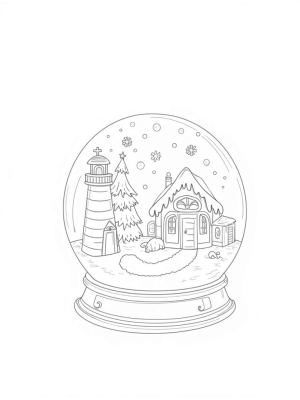 Holiday Village in a Snow Globe