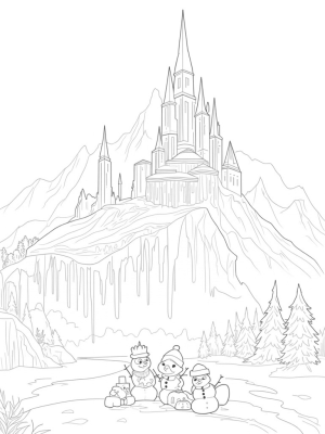 Majestic Ice Palace on a Snowy Mountain