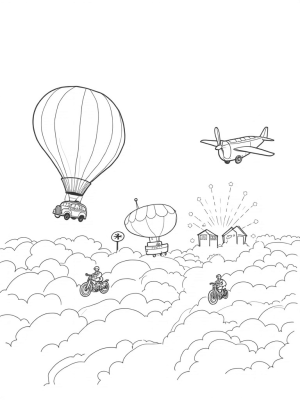 Floating City of Balloon Vehicles