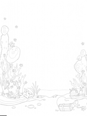 Underwater Garden with Colorful Fish and a Giant Octopus