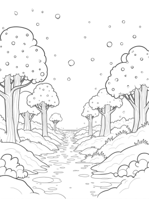 Boba Tea Forest with Tapioca Trees and Sweet Milk Waterfall