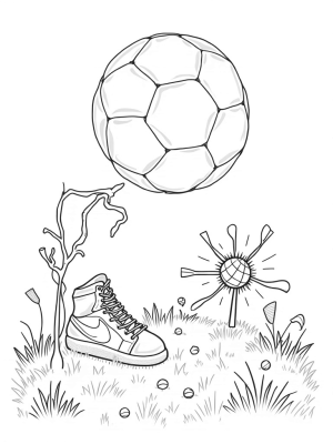 Swirling Soccer Ball Above a Lush Field