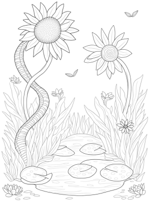 Oversized Flowers and a Spiral Sunflower