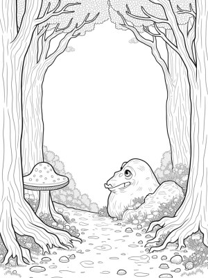 Candy Cane Trees and Gruffalo Rock in a Mystical Forest