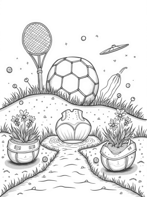 Colossal Soccer Ball Hill with Whistle Fountain