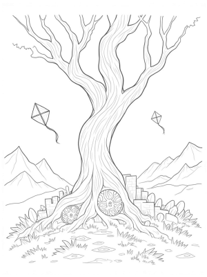 Colossal Tree with Intricate Fortress Bark