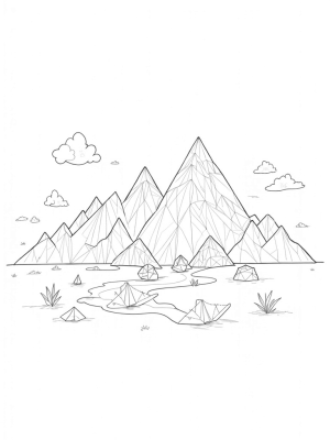Geometric Triangle Mountain Landscape