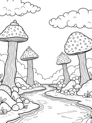 Food Forest with Cupcake Mushrooms and Candy Cane Trees
